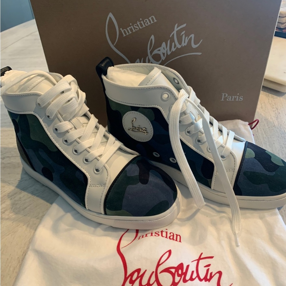 Christian Louboutin high top camo sneakers